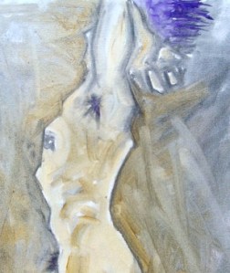 Oil on canvas: Purple Hair [detail]