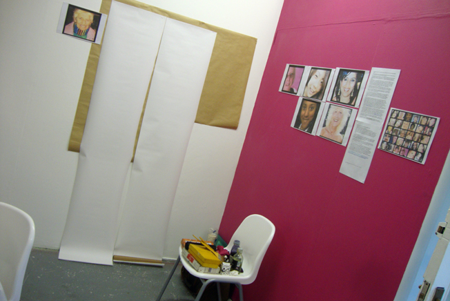 Canvas stapled to the wall