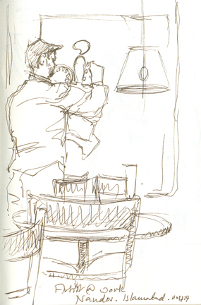 The artist drawing the artist