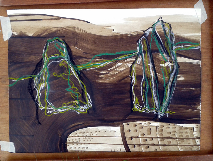 2 of the Llechdwnni standing stones